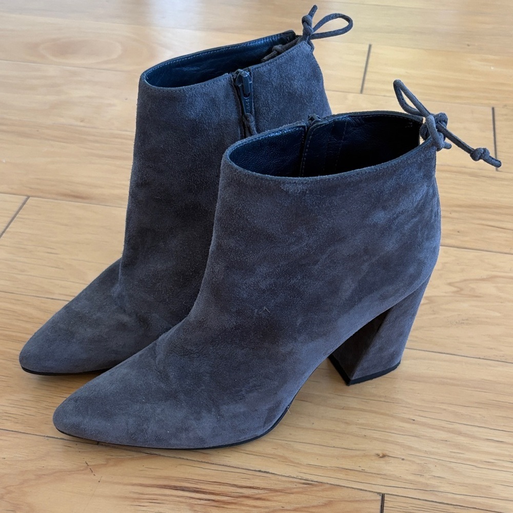 Stuart Weitzman grey suede boots